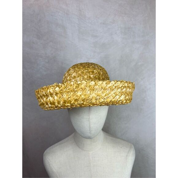 Vintage 1960s Mod Straw Woven Hat - Picture 2 of 7